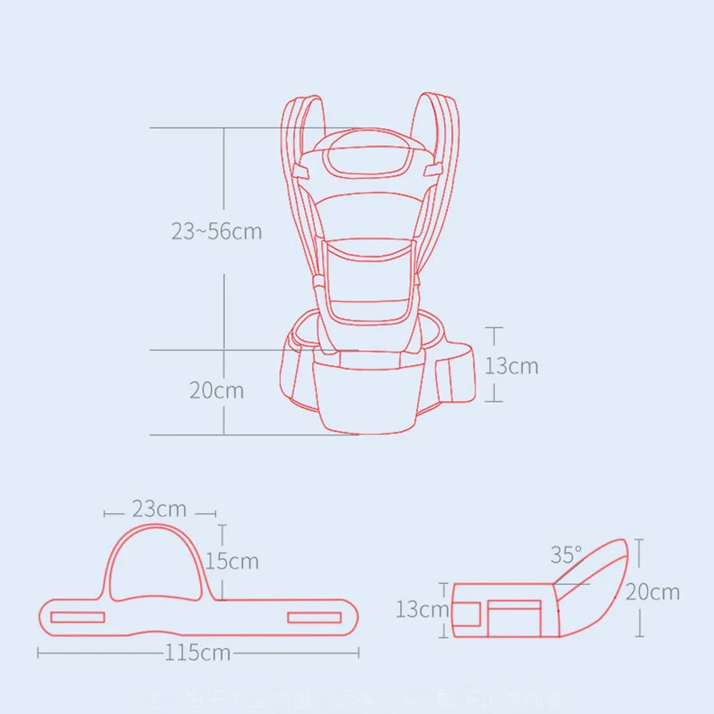 Canguru Ergonômico Bebe Carregador Passeio Conforto 25kg 0-36 Meses