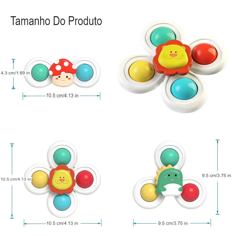 3 Spinners Animais Giratórios